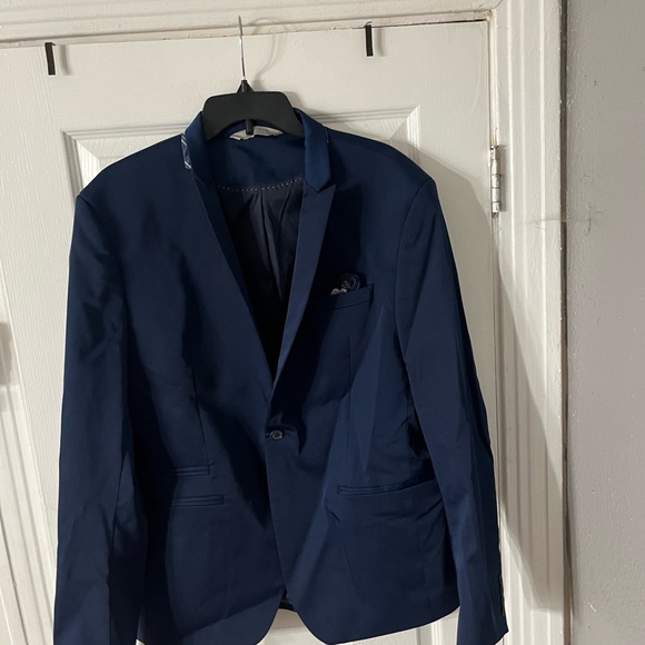 Zara man Men’s Blue Work jacket rn 77302 Front Button Up Width 44”, sleeve - Picture 12 of 14